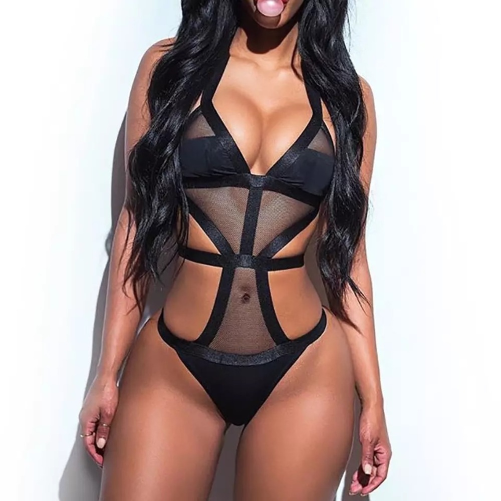 Black Mesh Bodysuit - Picture 6 of 8